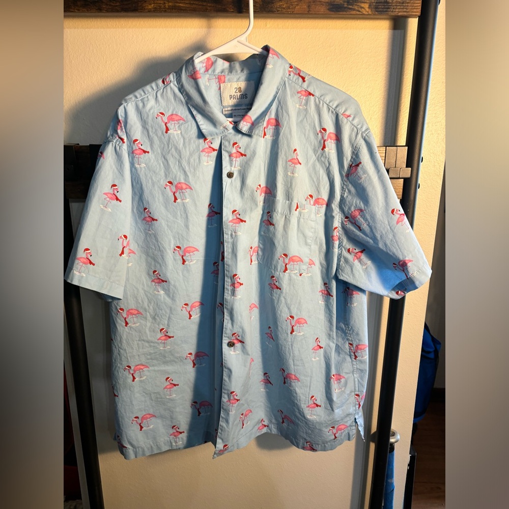 28 Palms Christmas‎ flamingo shirt